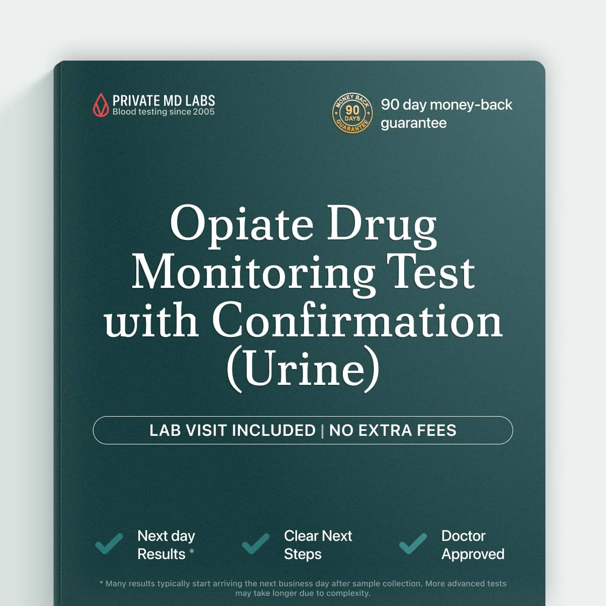 Urine drug test for monitoring opiate use during pain treatment programs