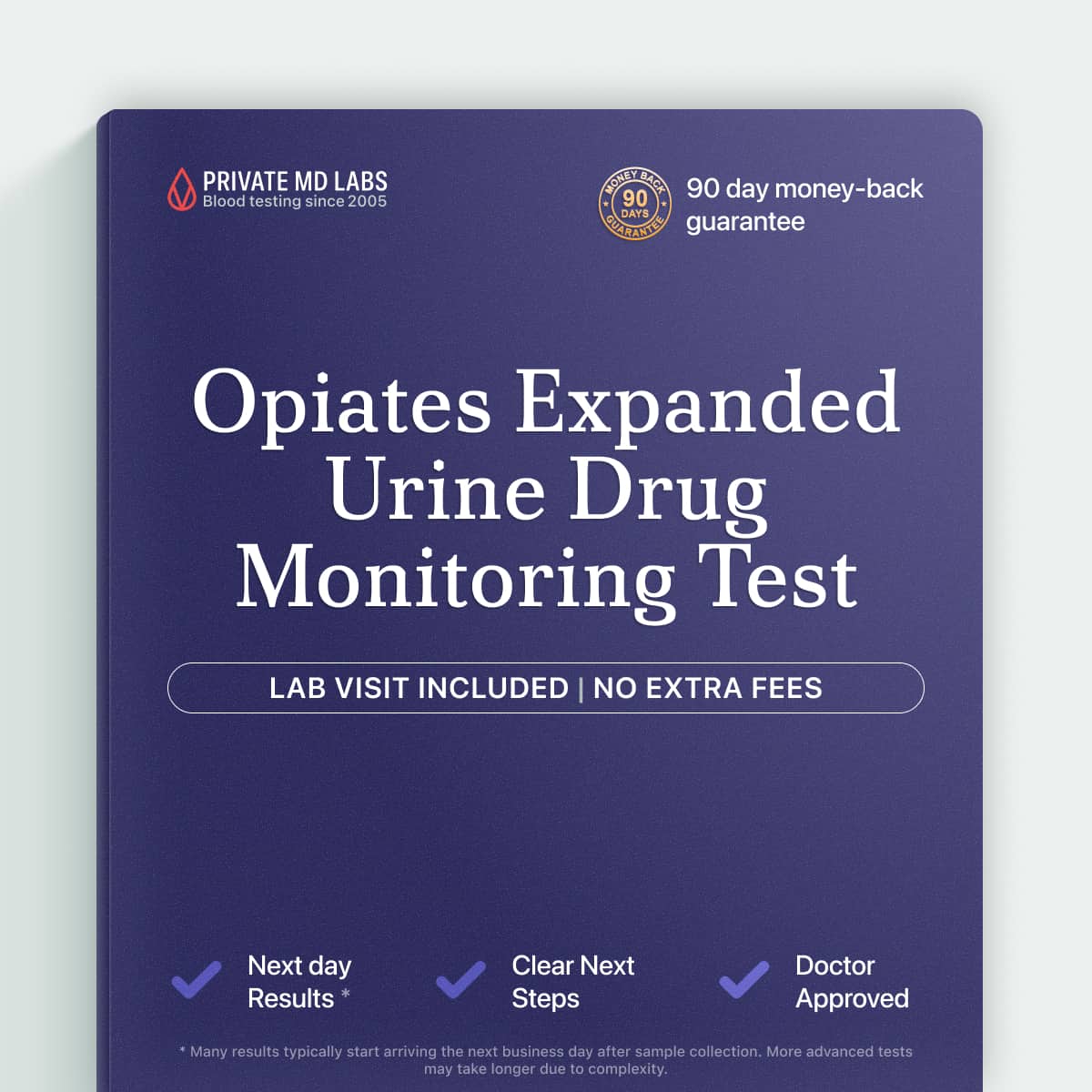 Urine opiate drug monitoring test for pain management and treatment compliance