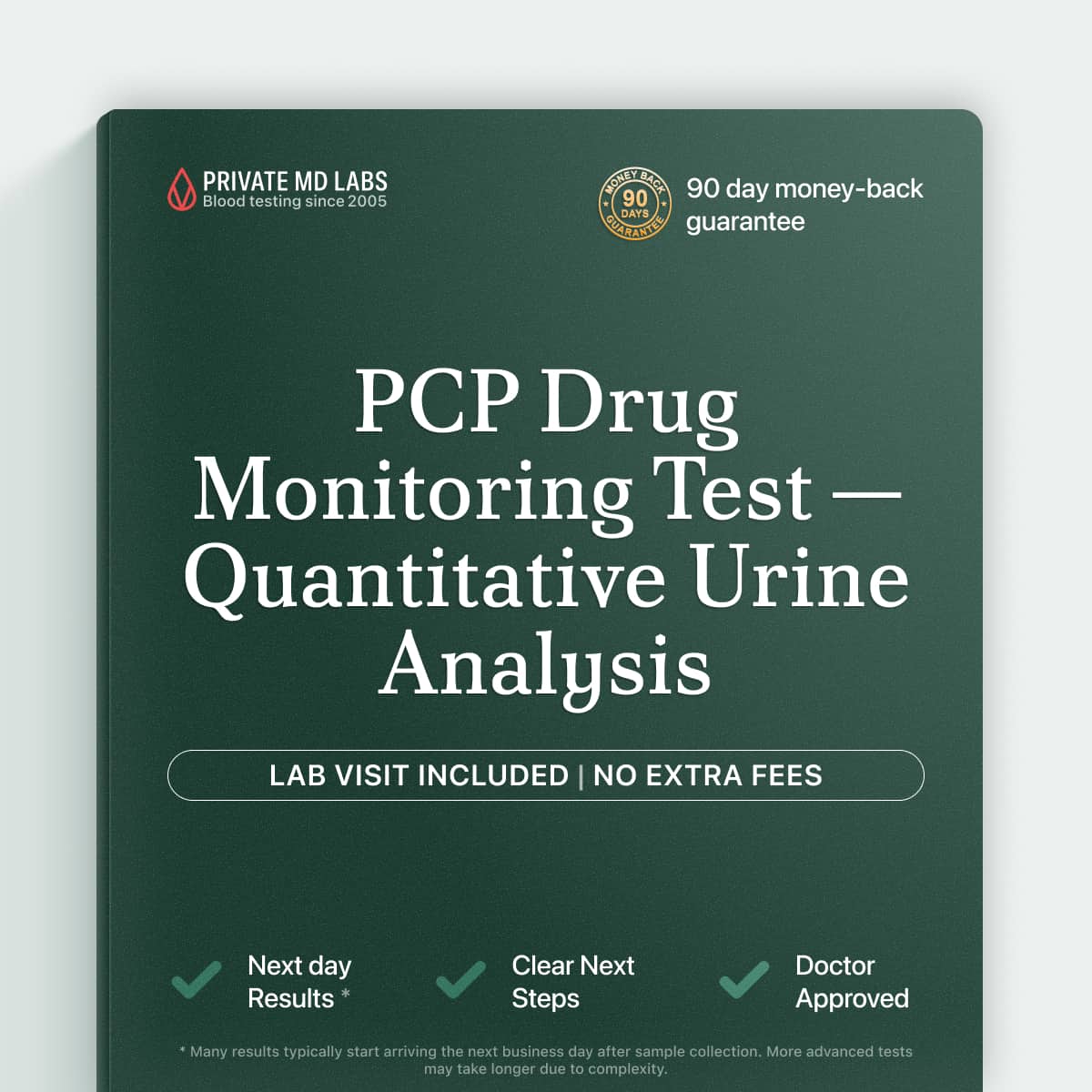 Quantitative urine test for PCP monitoring in drug treatment compliance