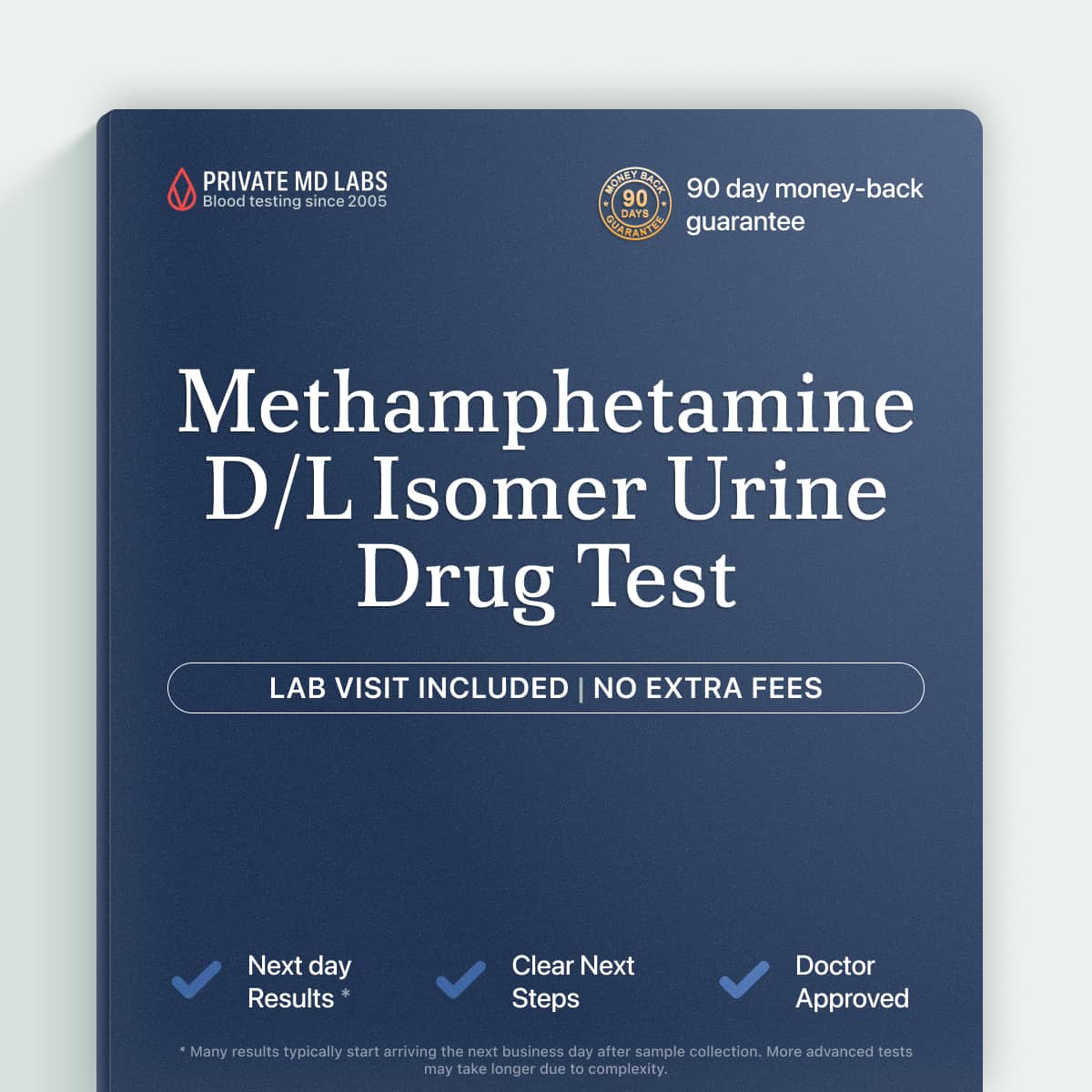 Urine drug monitoring test identifying methamphetamine D/L isomer forms present