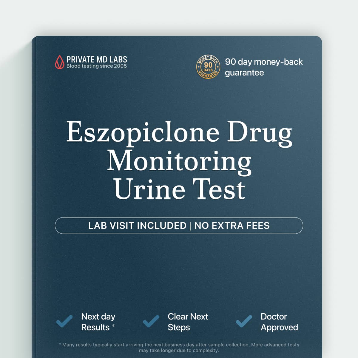 Eszopiclone urine test for monitoring insomnia medication levels and dosing