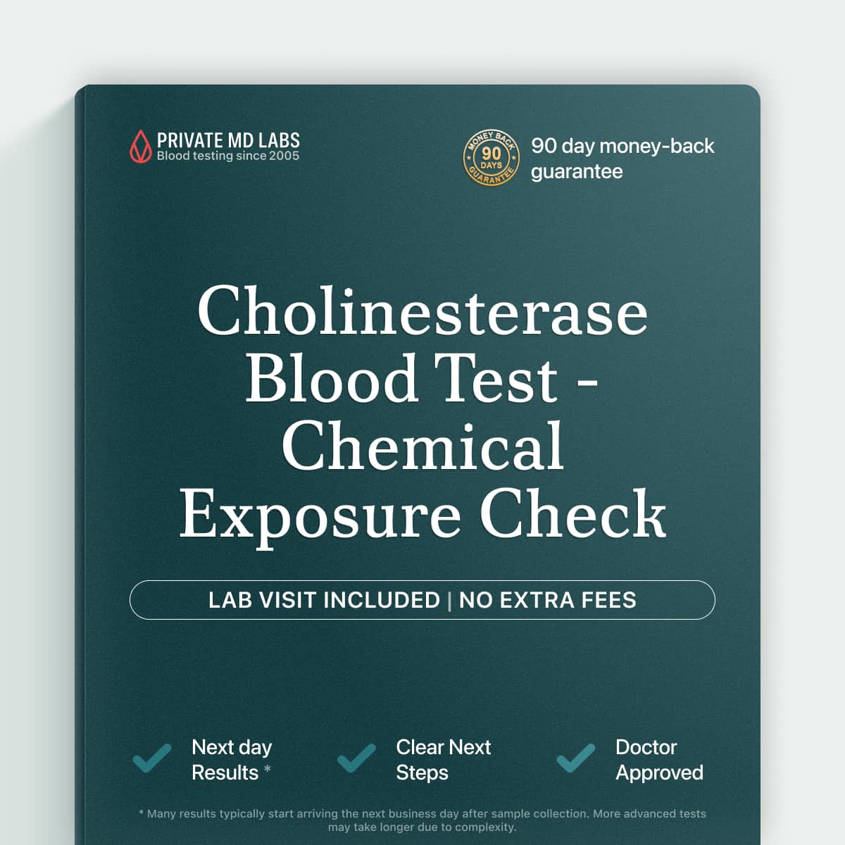 Cholinesterase blood test for checking chemical exposure and nerve enzyme function