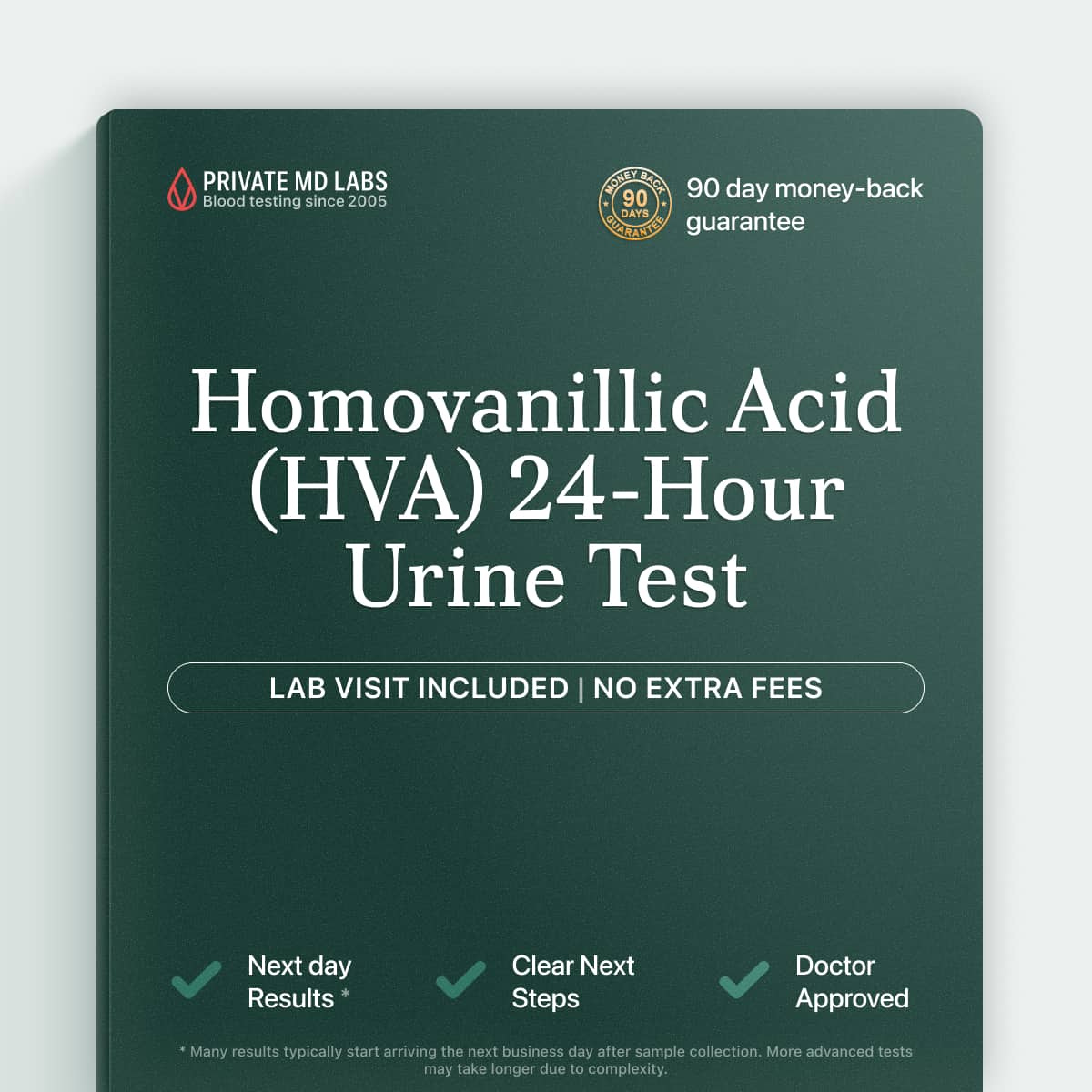 24-hour urine HVA test for neuroblastoma, pheochromocytoma, and Parkinson's monitoring