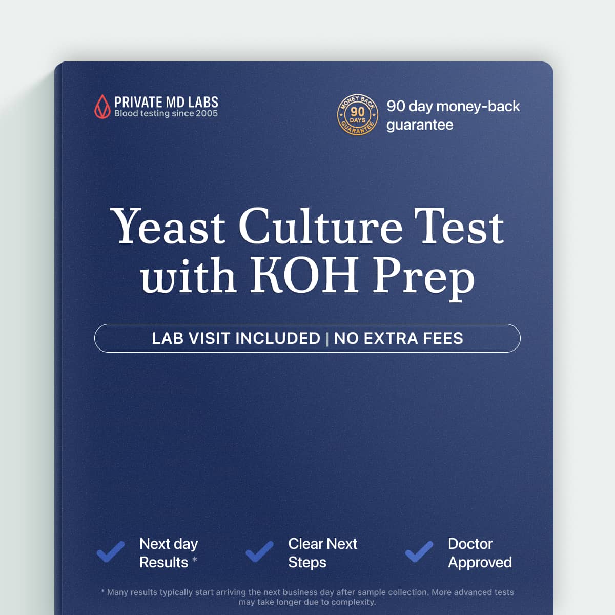 Yeast culture test with KOH stain for diagnosing fungal skin or nail infections