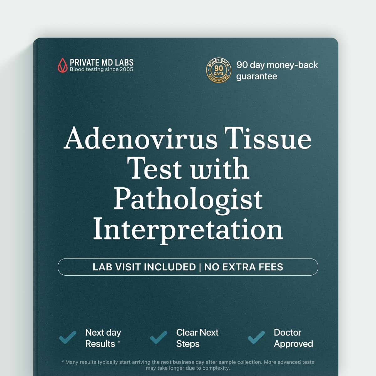 Adenovirus tissue test for diagnosing infection in biopsy or surgical specimens