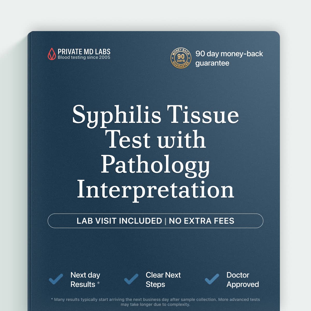 Specialized tissue test detecting T. pallidum, the bacteria that causes syphilis