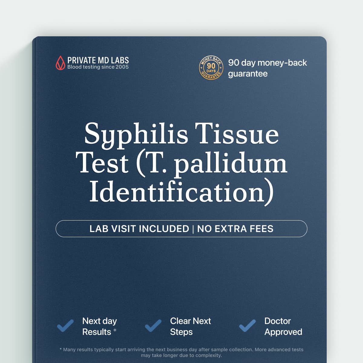 Syphilis tissue test detecting T. pallidum in biopsy samples for diagnosis