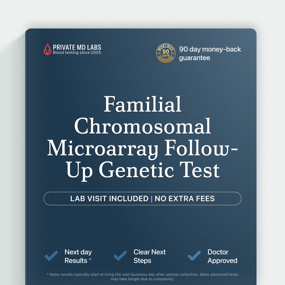 Familial chromosomal microarray follow-up test for relatives of a genetic test proband