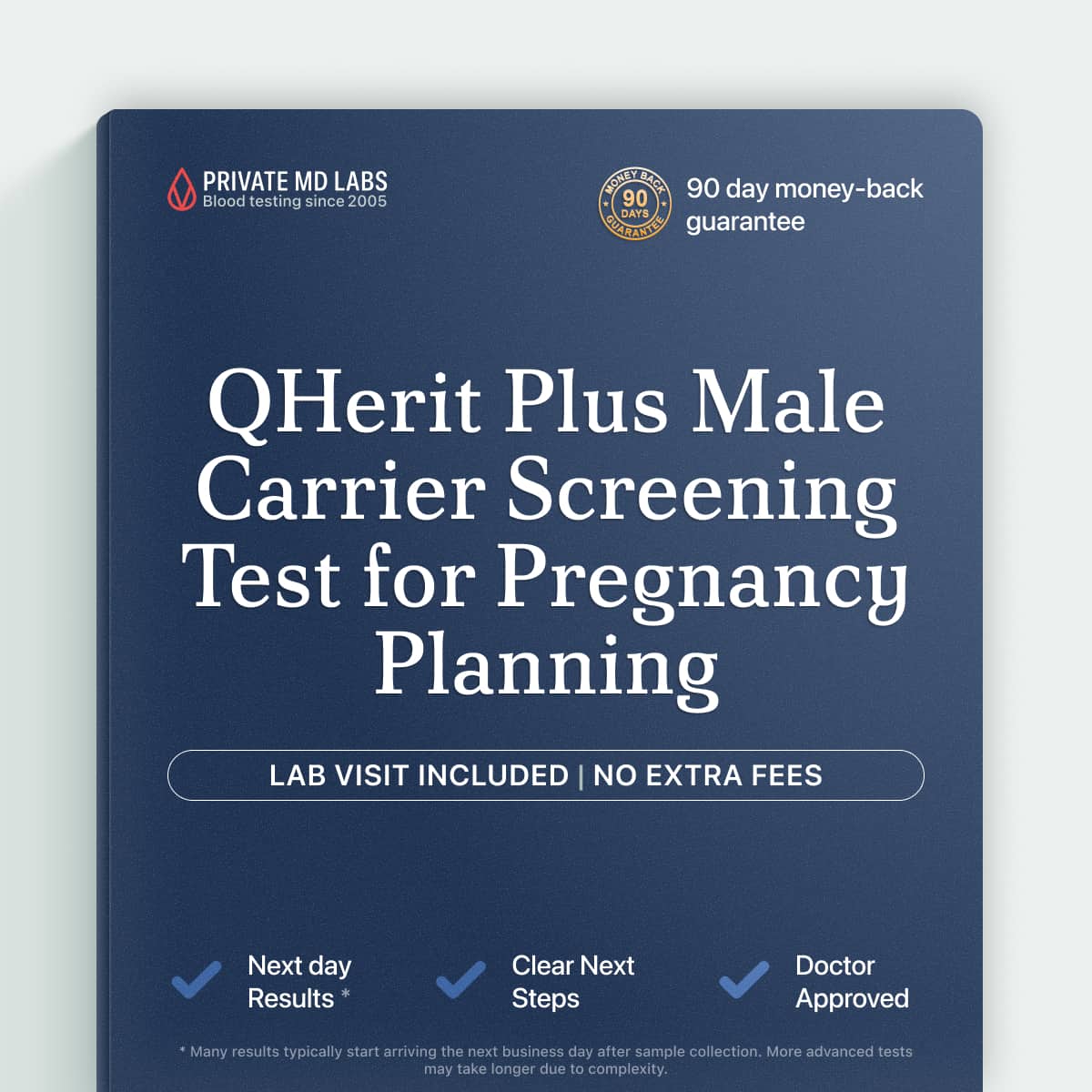 Carrier screening panel for men planning pregnancy to check inherited condition risks