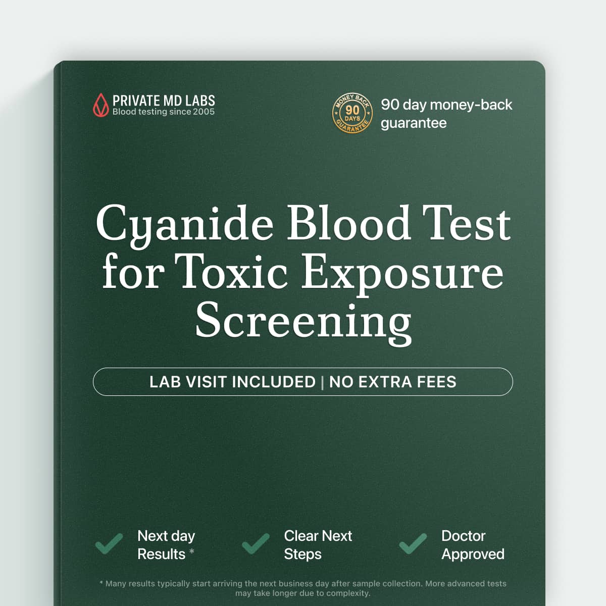 Cyanide blood test for suspected toxic exposure or poisoning symptoms