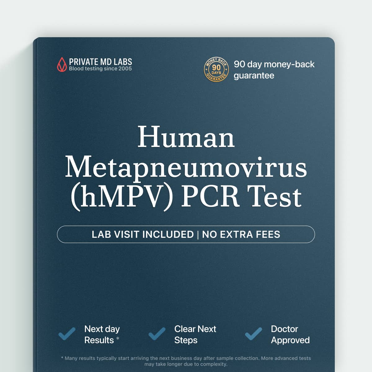 PCR test for human metapneumovirus detecting respiratory infection symptoms in adults