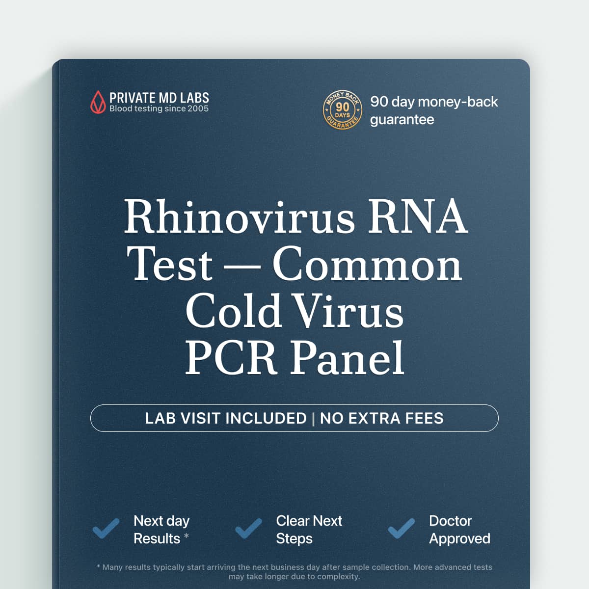 Rhinovirus RNA PCR test for diagnosing viral respiratory infection symptoms