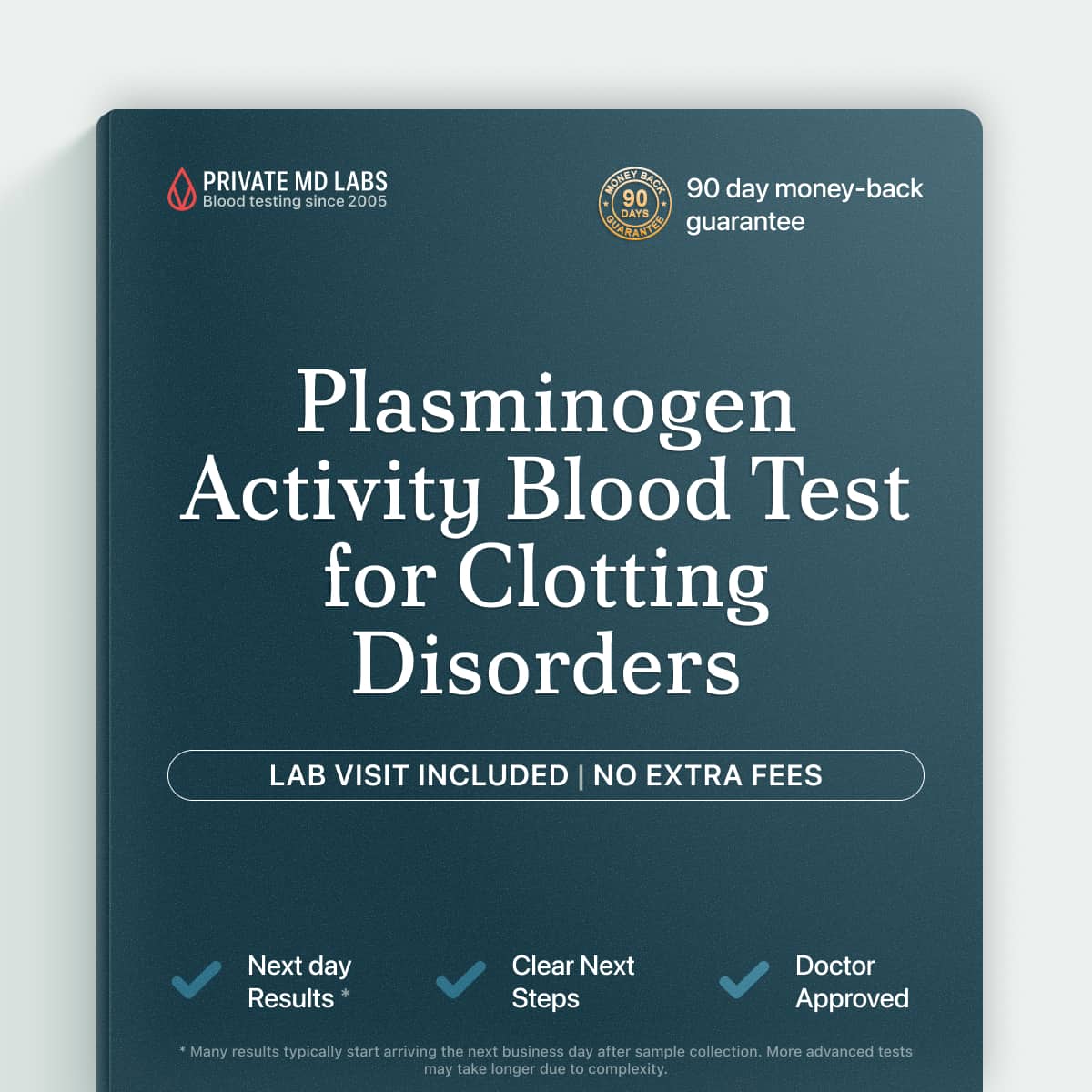 Plasminogen activity test for evaluating clotting disorders and blood clot risk