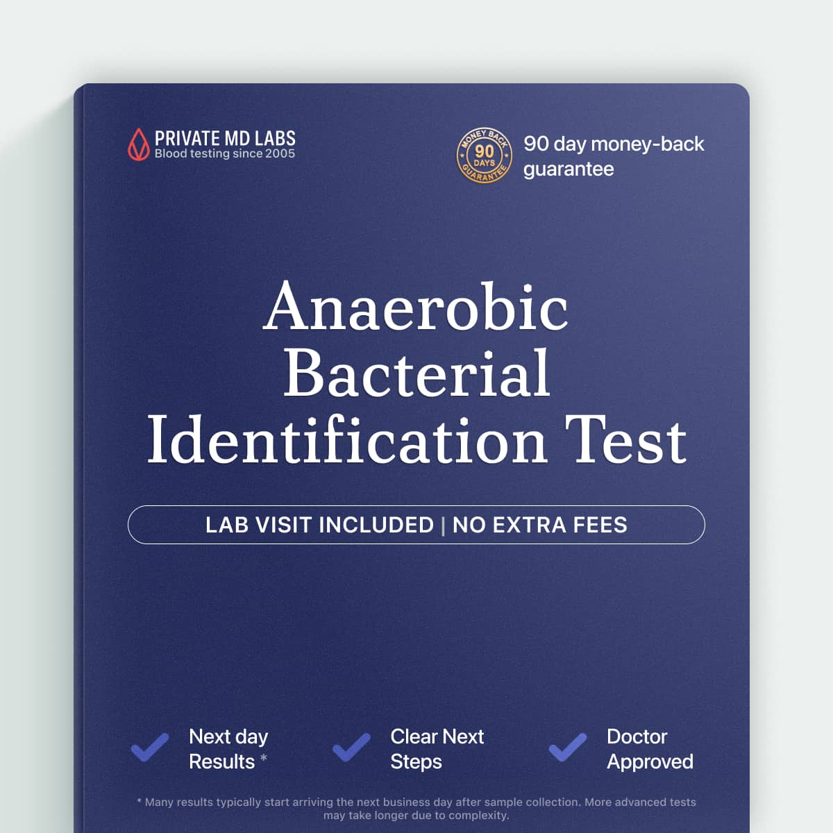 Anaerobic bacterial identification test for diagnosing deep tissue or wound infections
