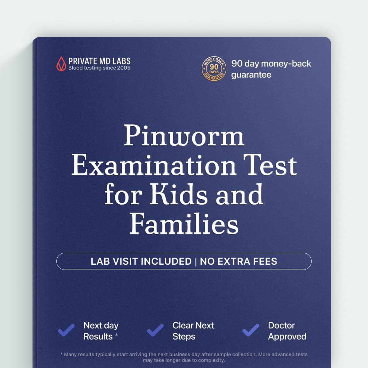 Pinworm test for families and children with itching or suspected infection