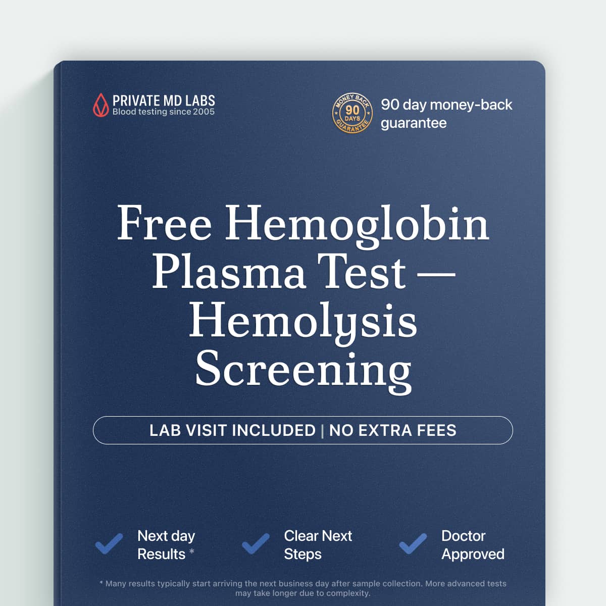 Free hemoglobin plasma test for detecting hemolytic anemia and blood cell breakdown conditions