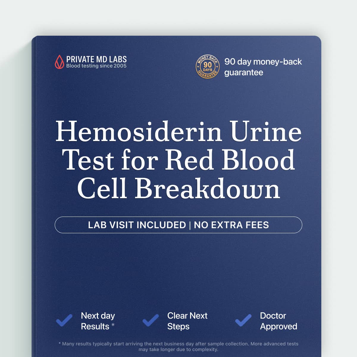 Urine hemosiderin test for evaluating anemia caused by red blood cell destruction
