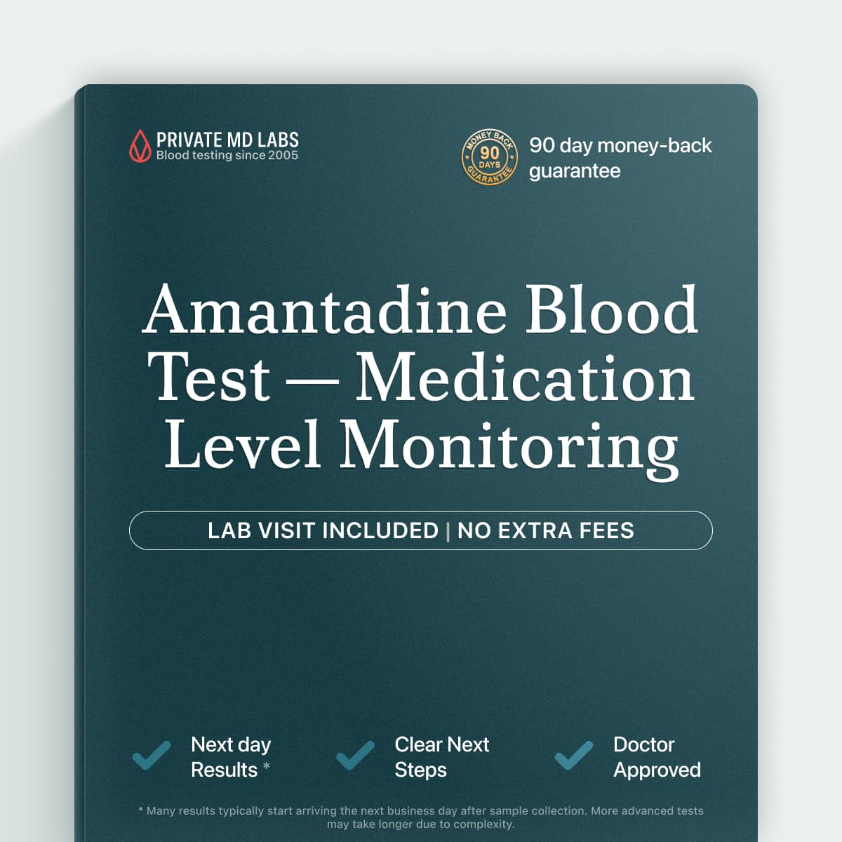 Amantadine serum test for monitoring medication levels during treatment