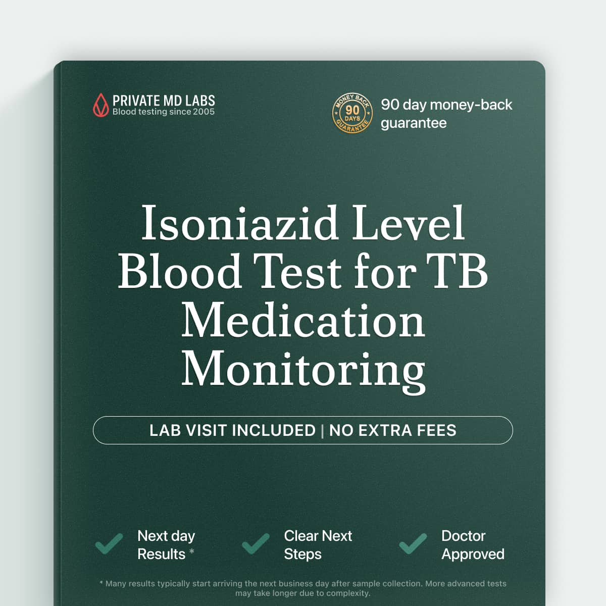 Isoniazid level blood test for monitoring TB medication levels and safety
