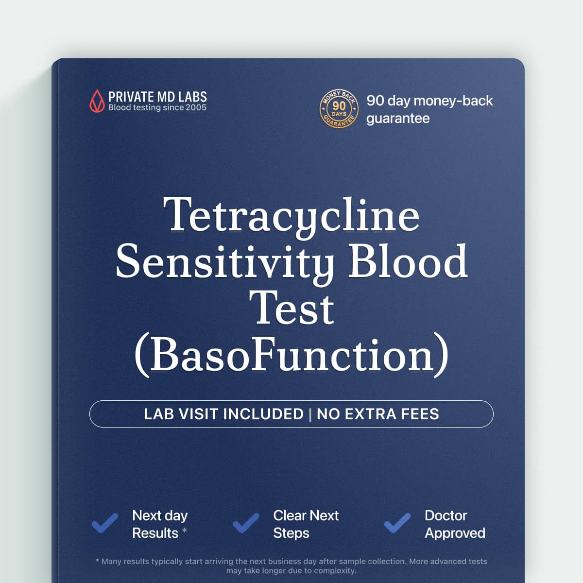 Specialized blood test for tetracycline allergy sensitivity when skin testing isn't suitable