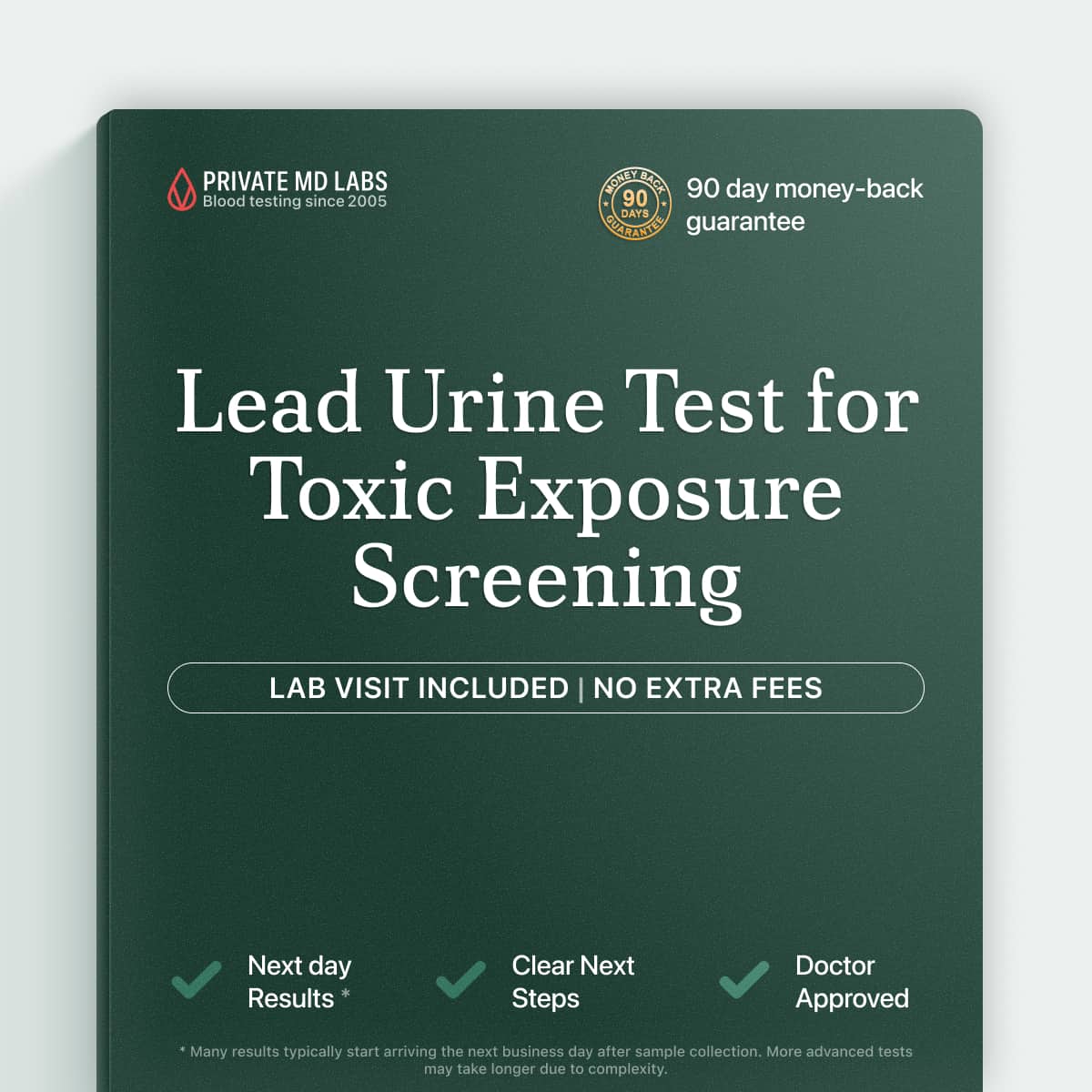 Urine lead test for detecting chronic lead toxicity and exposure