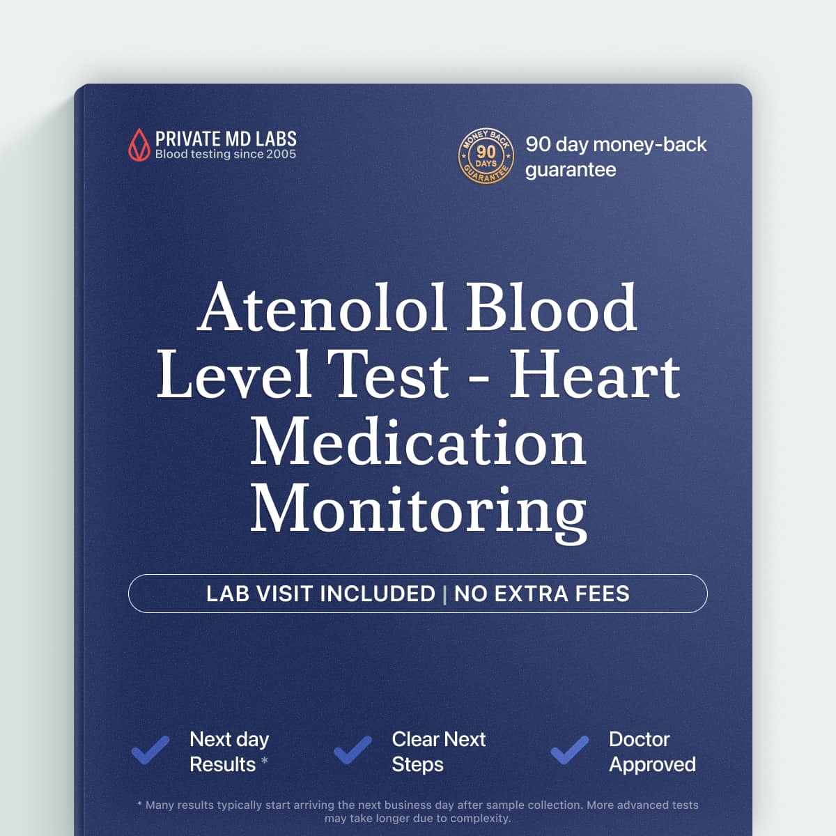 Atenolol blood level test for patients monitoring heart medication dosing