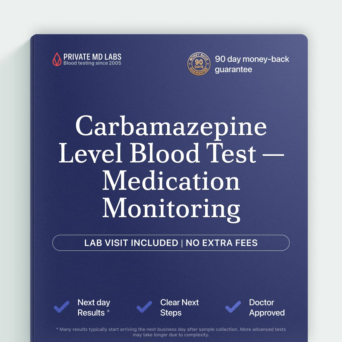 Carbamazepine and metabolite free blood test for monitoring seizure medication levels