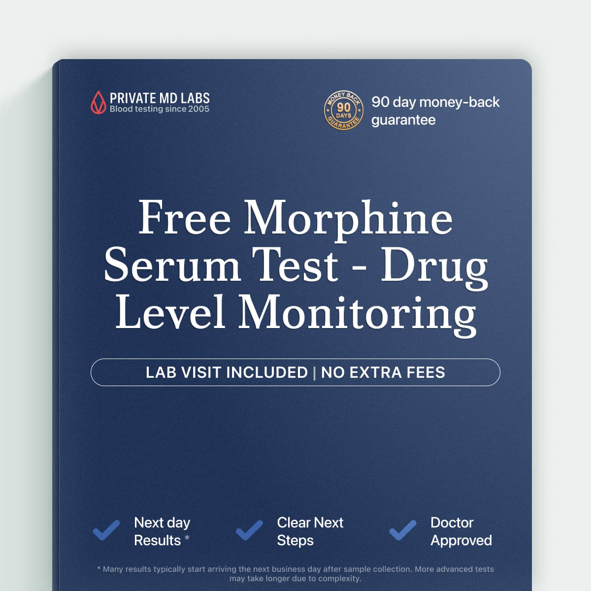 Serum morphine test for drug therapy monitoring and screen confirmation