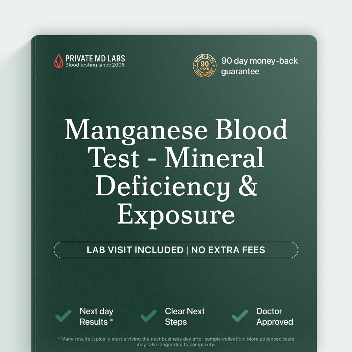 Manganese blood test for nutrient deficiency, bone health, and industrial exposure checks