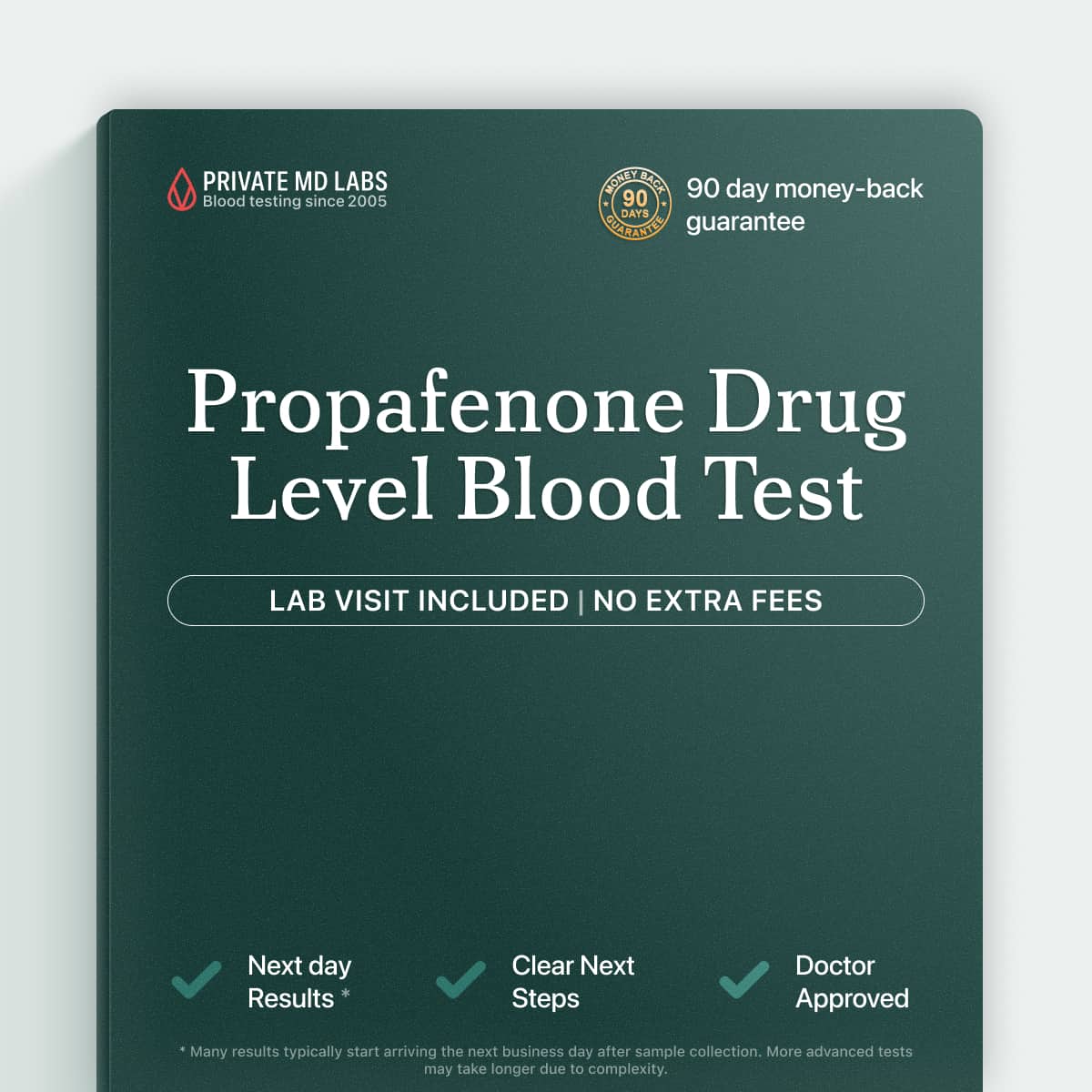 Propafenone drug level test for patients managing ventricular arrhythmia treatment