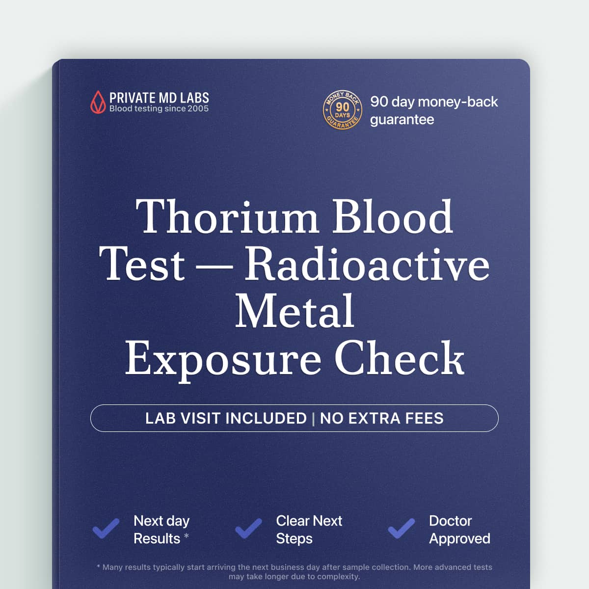 Thorium blood test for detecting radioactive metal exposure and toxicity risk