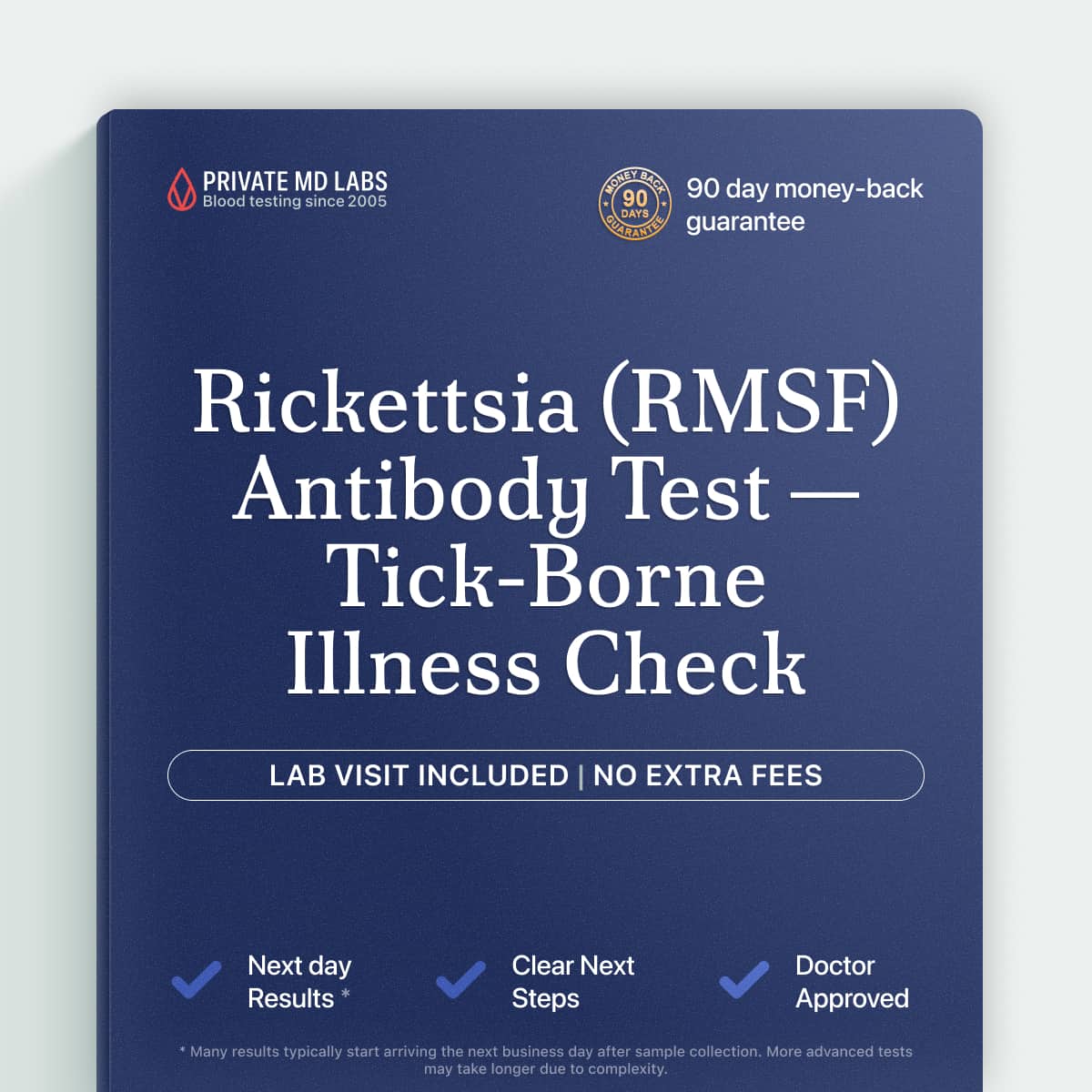 Rickettsia RMSF antibody test for diagnosing tick-borne spotted fever infection