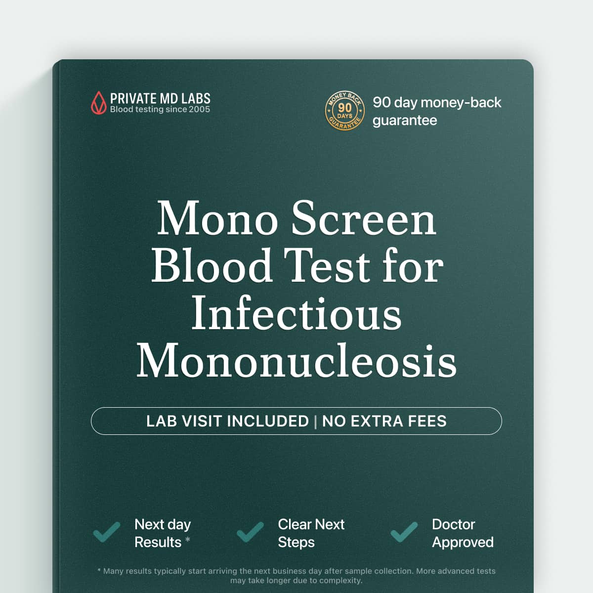 Mono screen blood test for diagnosing infectious mononucleosis symptoms like fatigue
