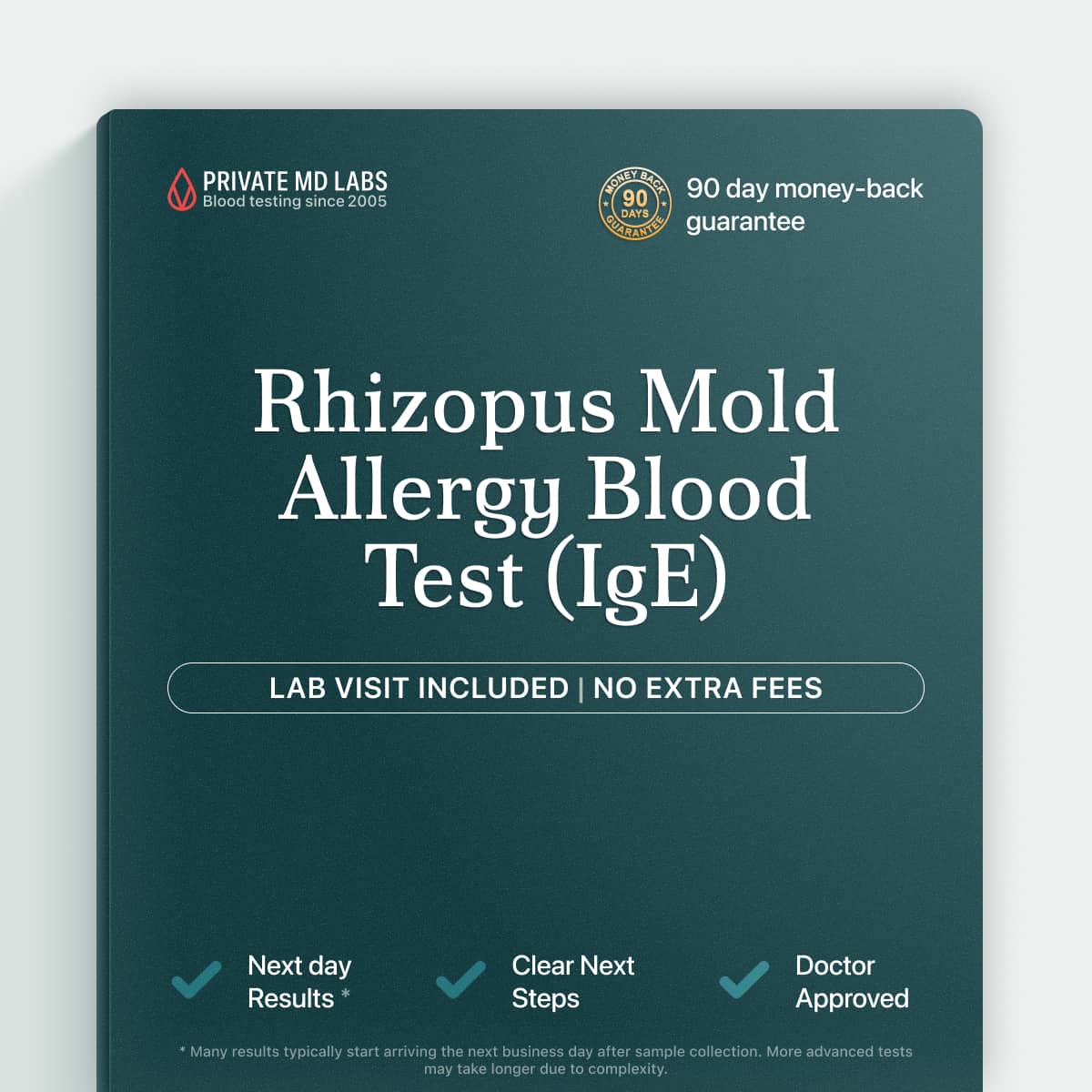 Rhizopus nigricans mold allergy IgE blood test for allergy symptom evaluation
