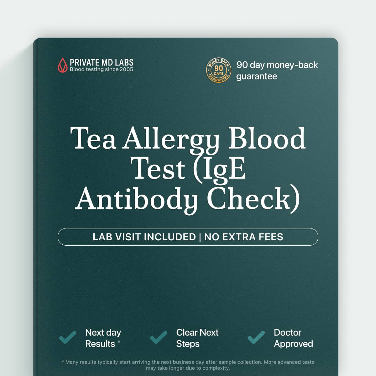Tea allergy IgE blood test for people with reactions after drinking tea