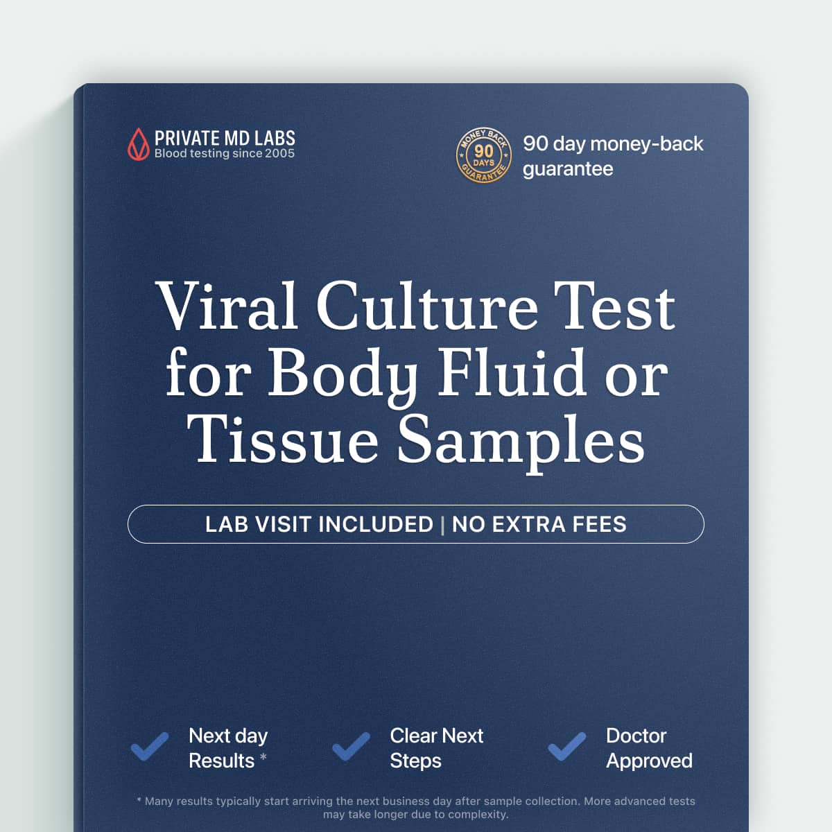 Viral culture test for diagnosing infections from body fluid or tissue samples