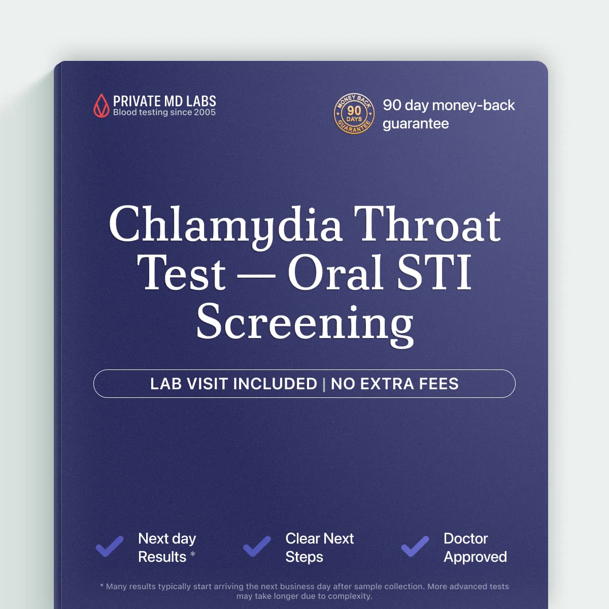 Throat swab test for oral chlamydia detection in sexually active adults