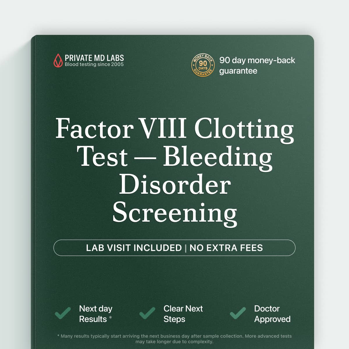 Factor VIII clotting test for evaluating bleeding disorders and clotting factor deficiency