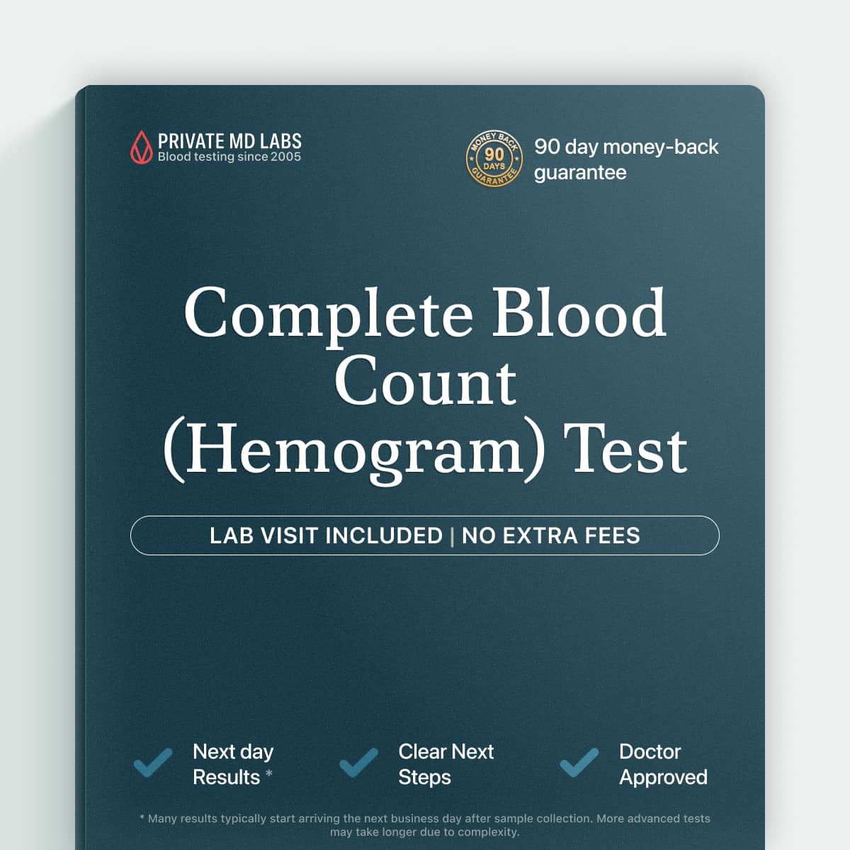 Complete blood count test screening for anemia, infection, and blood disorders in adults