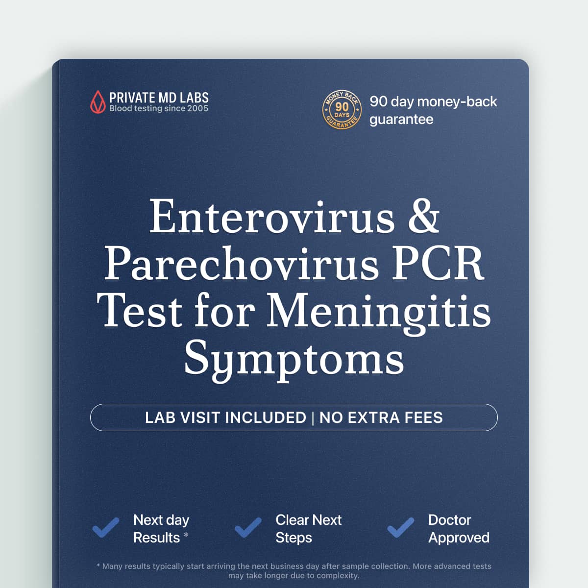 Enterovirus/Parechovirus PCR test for diagnosing viral meningitis or sepsis-like symptoms