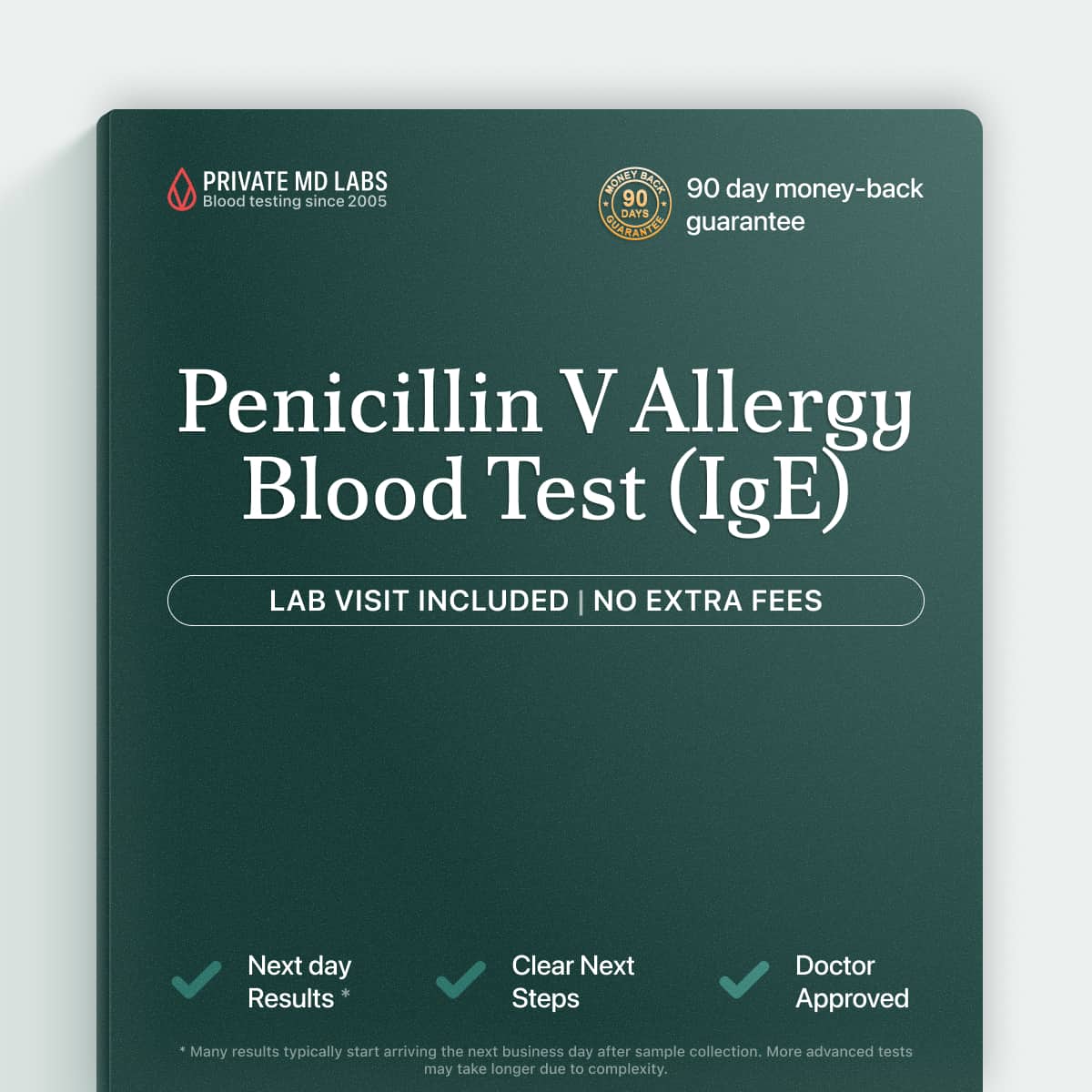 Penicillin V allergy IgE blood test for people with suspected drug allergy symptoms