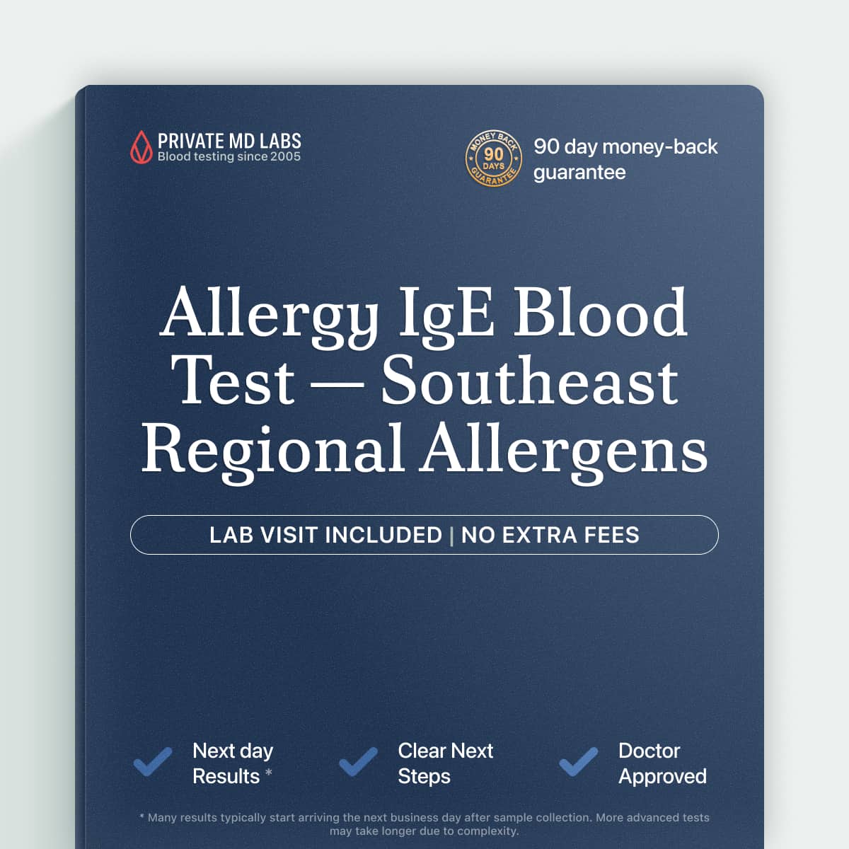 Allergy IgE panel for adults with seasonal sneezing, congestion, or skin reactions
