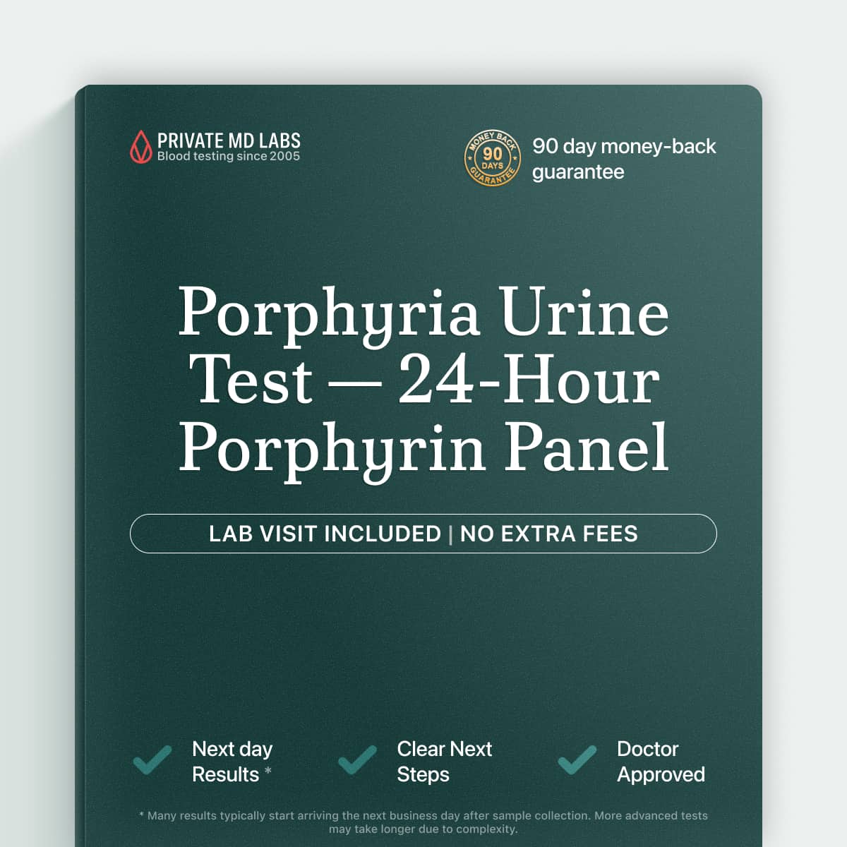 24-hour urine porphyrin test for diagnosing porphyria and skin or nerve symptoms
