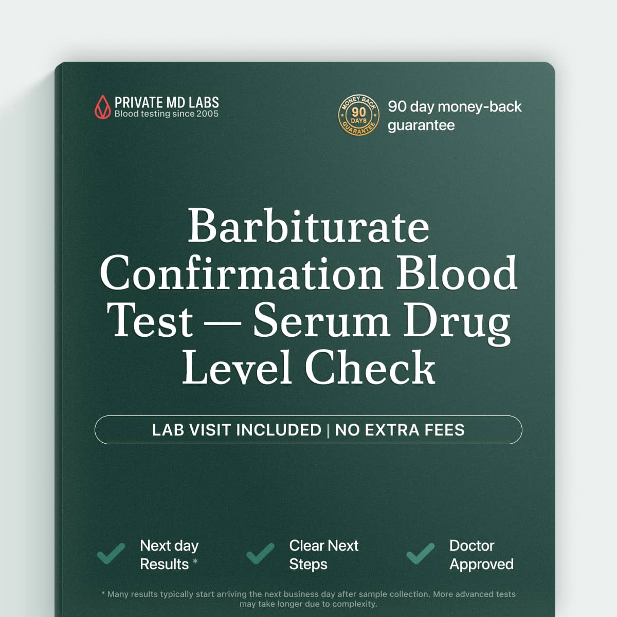 Serum barbiturate confirmation test for suspected sedative intoxication or medication monitoring