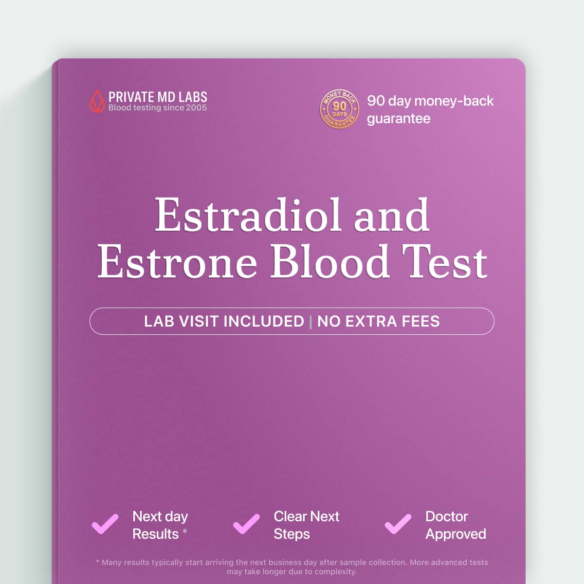 Estradiol and estrone test for women with menstrual, fertility, or menopause concerns