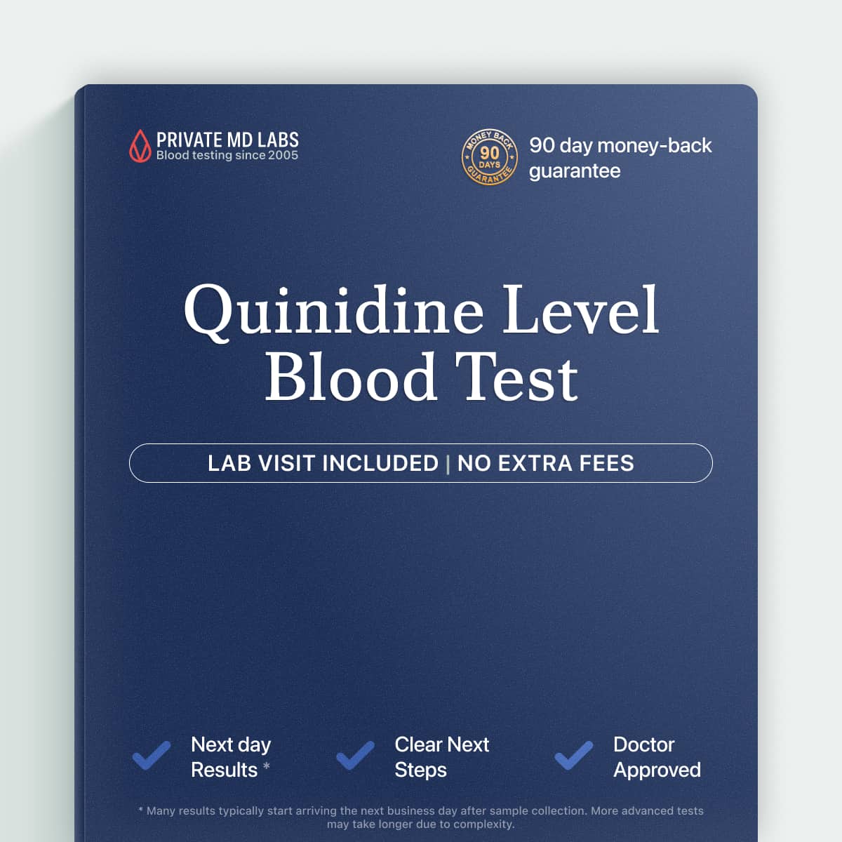 Quinidine drug level test for patients managing heart rhythm medication therapy