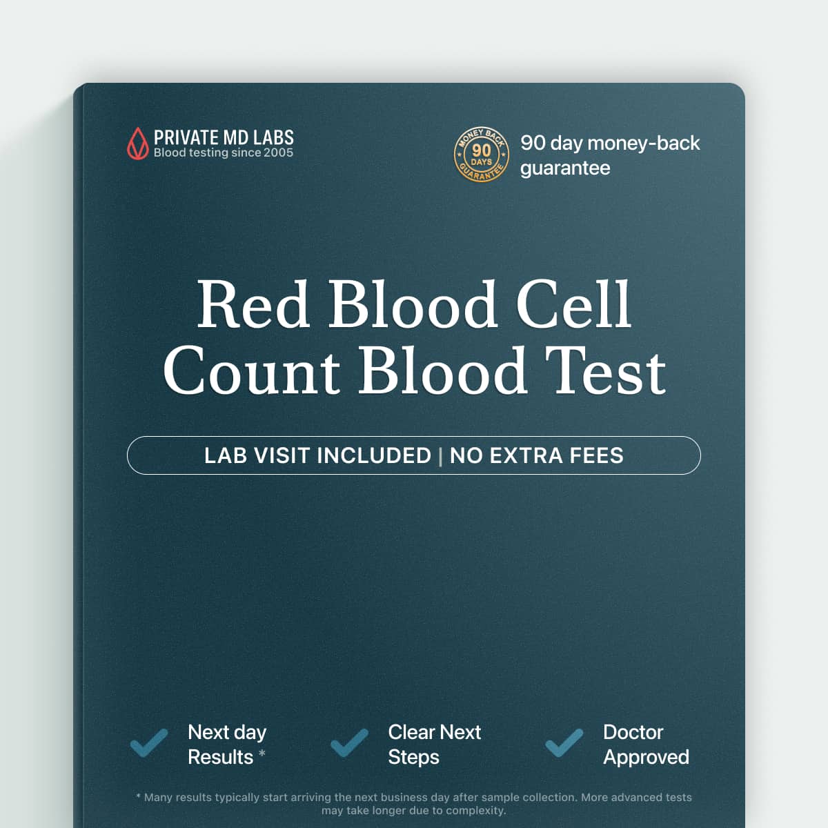 Red blood cell count test for screening anemia, leukemia, and inflammation concerns