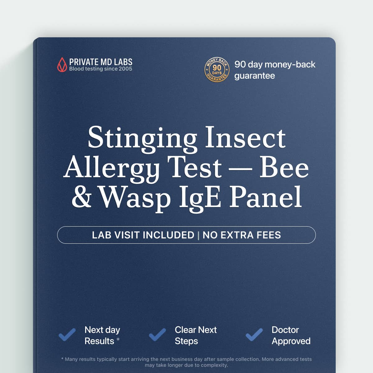 Stinging insect allergy panel testing IgE antibodies for bee and wasp reactions
