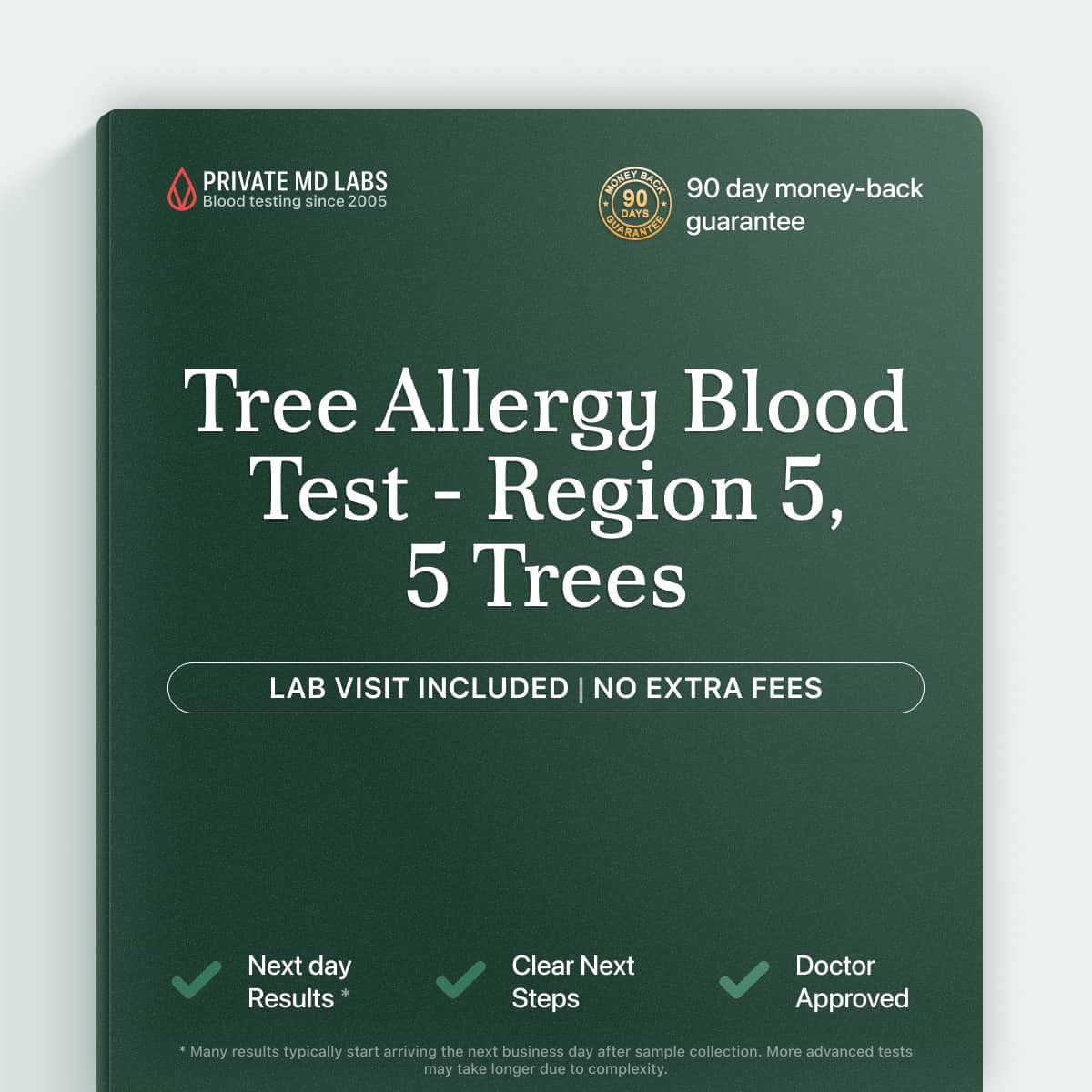Tree allergy IgE panel for people with seasonal sneezing, congestion, and itchy eyes
