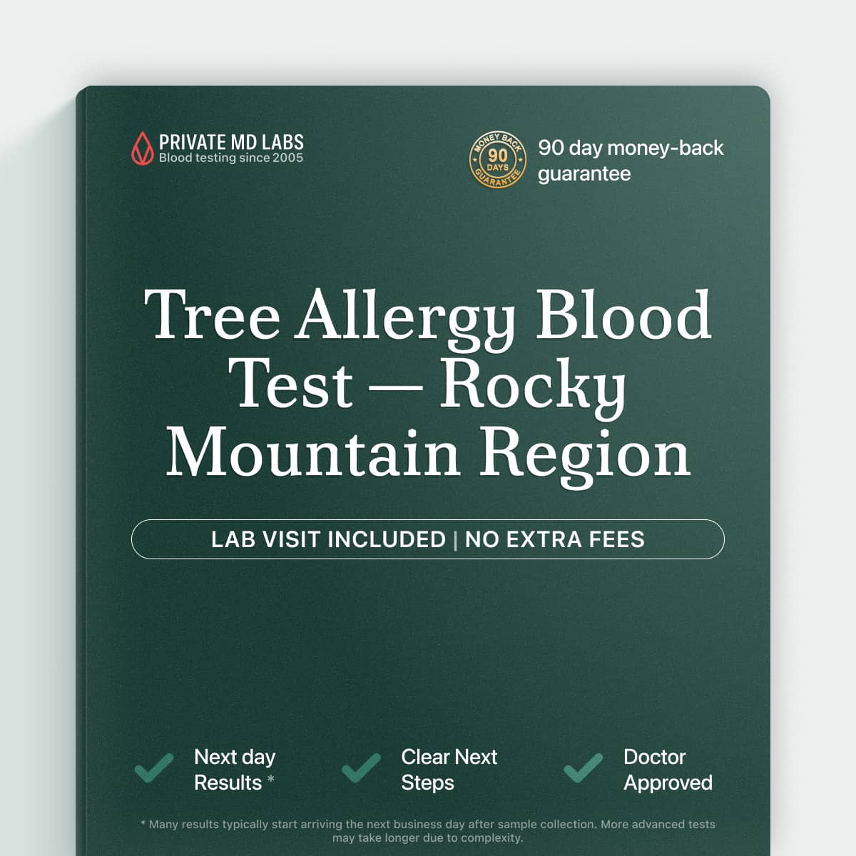 Tree allergy IgE blood panel for identifying seasonal tree pollen sensitivities